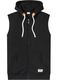 Sweat zippé à capuche sans manches en coton mélangé, bonprix