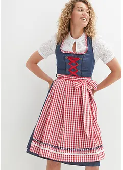 Dirndl effet jean et tablier longueur genou (Ens. 2 pces.), bonprix