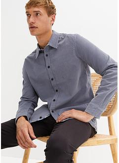 Chemise manches longues en velours côtelé fin, bpc selection