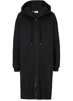 Long gilet zippé en molleton, base fendue sur les côtés, bonprix