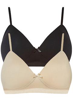 Lot de 2 soutiens-gorge à coques sans armatures avec coton, bpc bonprix collection