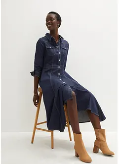 Robe en jean avec pans à la base, bonprix