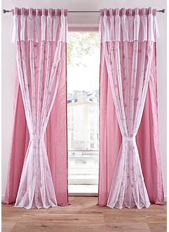 Panneau double épaisseur brodé avec embrasse incl. (1 pce.), bpc living bonprix collection