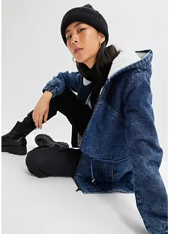 Parka en jean avec maille peluche, bonprix