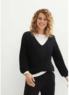 Pull oversize avec décolleté en V plongeant, bpc bonprix collection