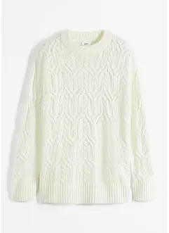 Pull à col rond avec motif torsadé, bonprix