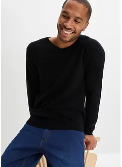 Pull en laine avec teneur en Good Cashmere Standard®, col V, bonprix