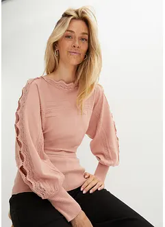 Pull avec dentelle, bonprix