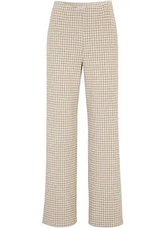 Pantalon extensible à motif pied-de-poule, Wide leg, bonprix