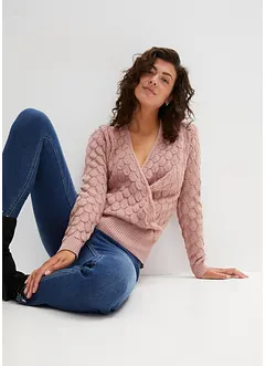 Pull ajouré style cache-cœur, bonprix