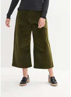 Jupe-culotte en velours côtelé stretch avec taille haute confortable, longueur 7/8, bonprix