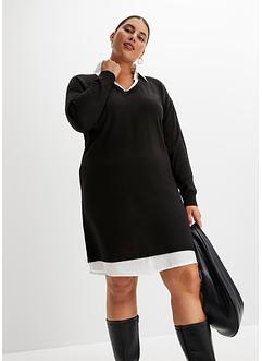 Robe en maille à empiècement chemisier, BODYFLIRT