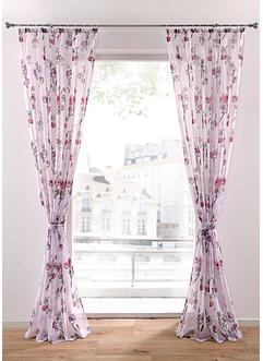 Voilage imprimé floral avec embrasse incluse (1 pce.), bpc living bonprix collection