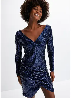 Robe froncée à sequins, bonprix