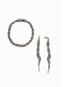 Bracelet, boucles d'oreilles (Ens. 3 pces.), bpc bonprix collection
