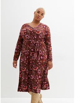 Robe en jersey avec décolleté en V et lien à nouer, bpc bonprix collection