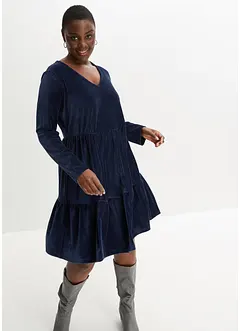 Robe en velours côtelé à volants, bonprix