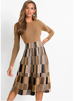 Robe en maille à carreaux, bonprix