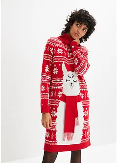 Robe de Noël en maille avec motif animal, bonprix