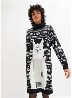 Robe de Noël en maille avec motif animal, bonprix