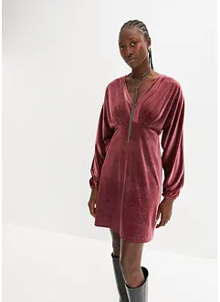 Robe scintillante en velours avec décolleté plongeant en V, bonprix