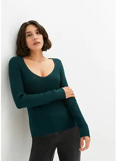 Pull avec décolleté cœur, bonprix