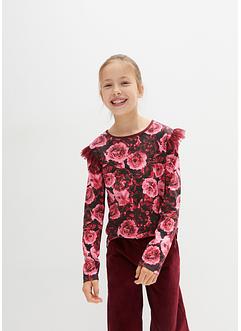 T-shirt manches longues fille avec volants, bpc bonprix collection