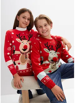 Pull en maille enfant avec motif de Noël, bonprix