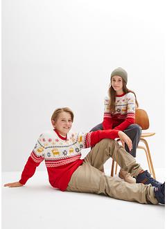 Pull en maille enfant avec motif de Noël, bpc bonprix collection