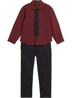 Pantalon extensible garçon avec chemise manches longues et cravate (ens. 3 pces), bpc bonprix collection