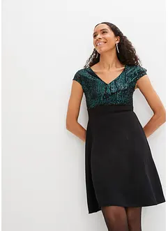 Robe avec empiècement sequins, bonprix