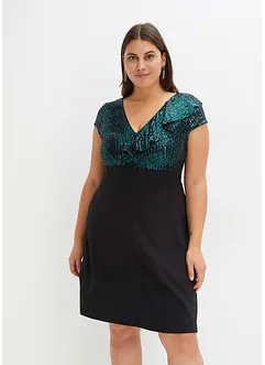 Robe avec empiècement sequins, bonprix