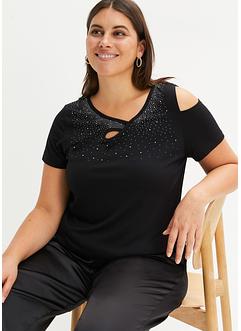 T-shirt à application de strass et découpes, BODYFLIRT