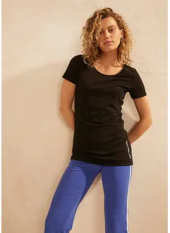 Lot de 2 T-shirts longs avec inscription, bonprix
