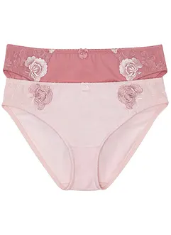 Lot de 2 slips avec broderies, bonprix