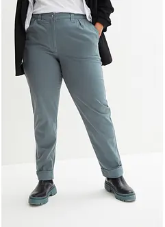 Pantalon chino extensible avec taille confortable et revers, bonprix