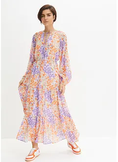 Robe longue à fleurs en polyester recyclé, bonprix