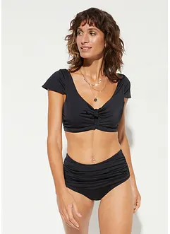Bas de bikini taille haute sculptant à fronces, maintien léger, bonprix