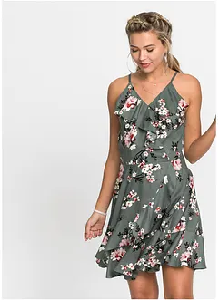 Robe à bretelles et volants, bonprix