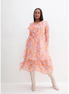 Robe en mousseline à volants en polyester, bonprix