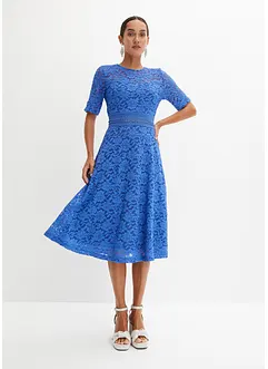 Robe midi en dentelle avec empiècement crochet, bonprix