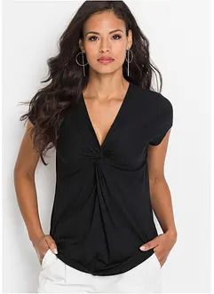T-shirt en viscose extensible, noué devant, bonprix