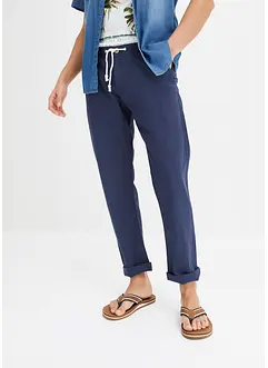 Pantalon chino en lin majoritaire Regular Fit, Straight, bonprix