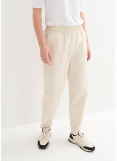 Pantalon raccourci en lin majoritaire avec taille haute élastiquée, bpc bonprix collection