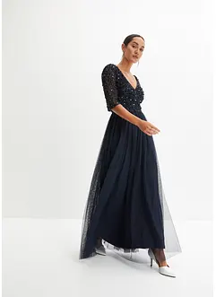 Robe longue avec broderie en sequins, bonprix