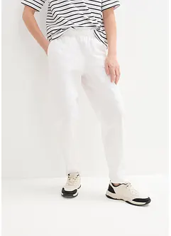 Pantalon en coton et lin, taille haute, bonprix