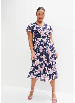 Robe midi imprimée en mesh, bonprix
