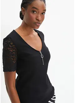 T-shirt côtelé en coton, bonprix