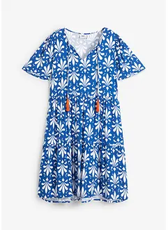 Robe-tunique en crêpe de viscose à volants et manches papillons, longueur genou, bonprix