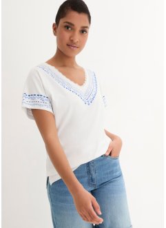 T-shirt coton ample avec imprimé brodé, bpc bonprix collection
